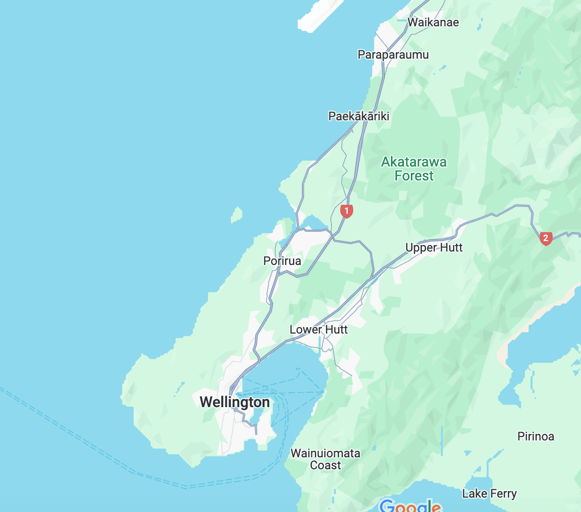 Map of the Wellington Region