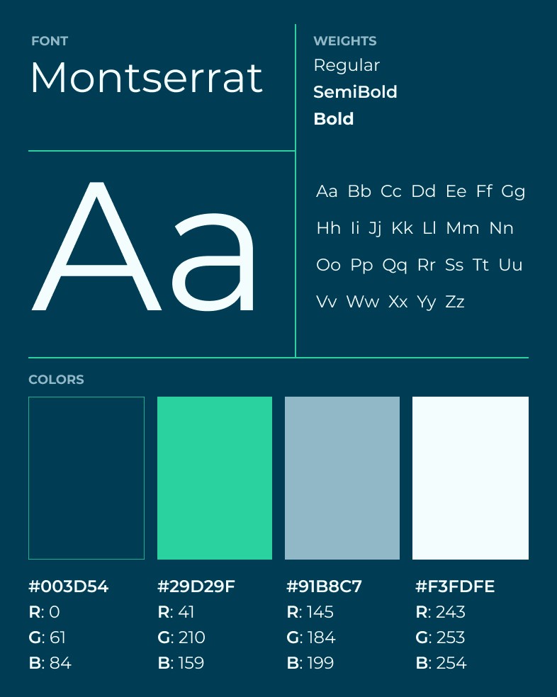 Fonts and colors for fitness brand