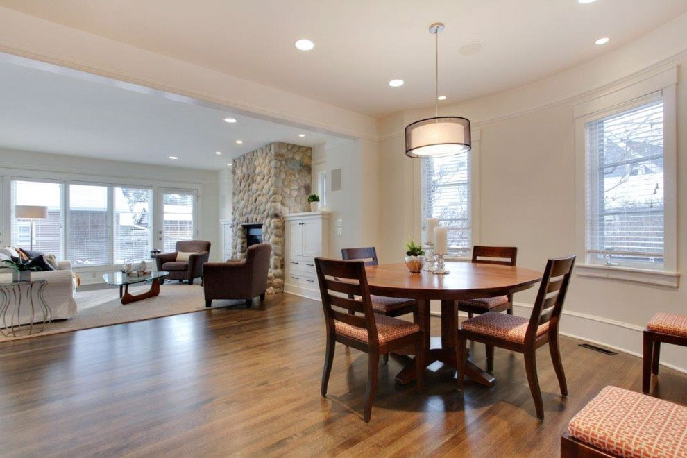 Image of KHD Homes design-build dining room with furniture, layout design, and interior design elements.