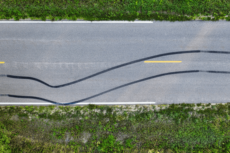 Estrada representando mudança de rota