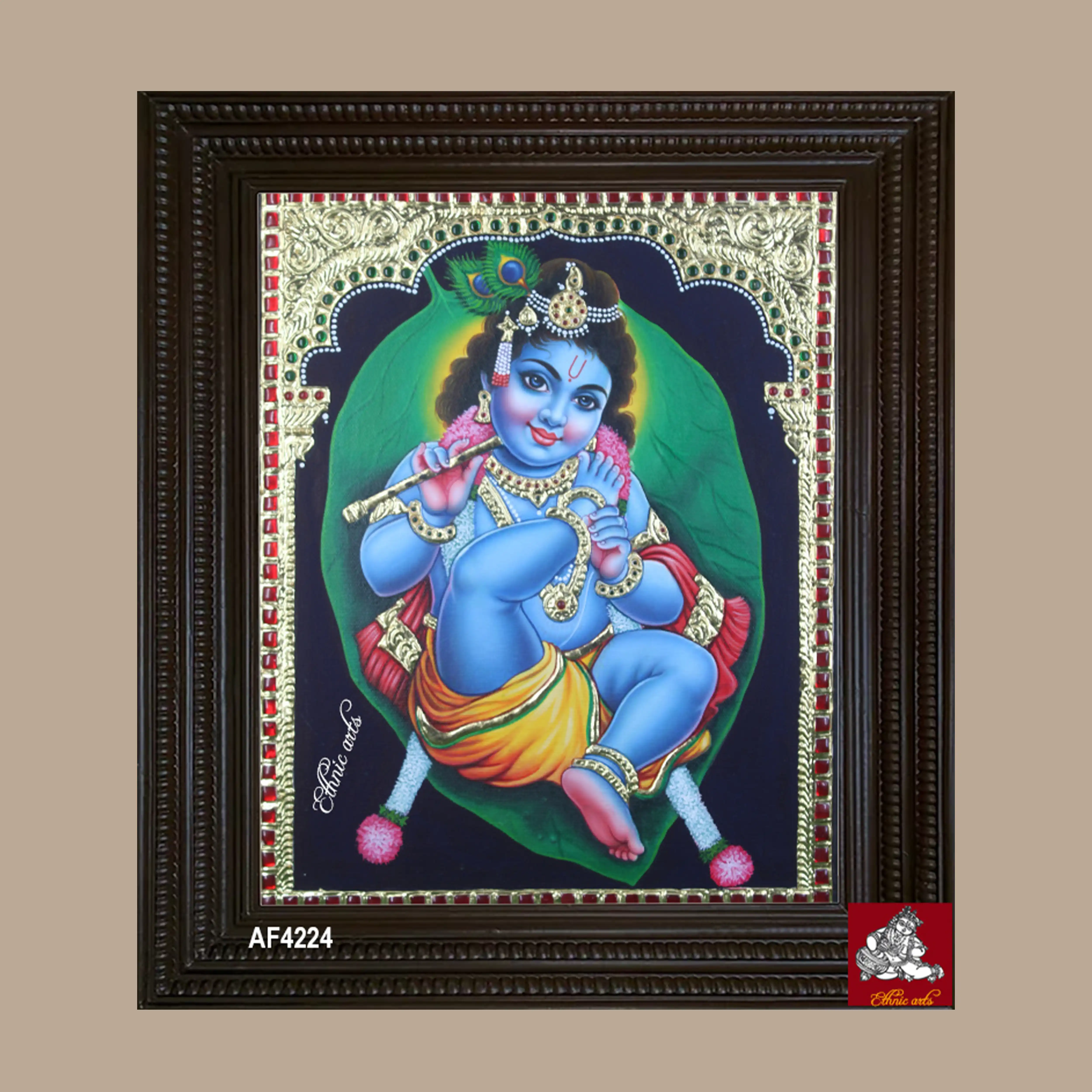 Tanjore Baby Krishna Painting