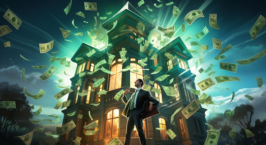 Vastgoedbeheerder staat voor een gebouw Adalace