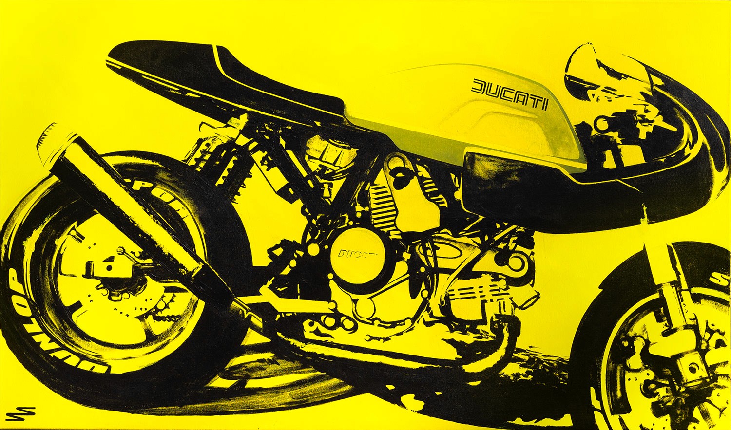 expressive motorcycle painting by artist, Scott Schaible
