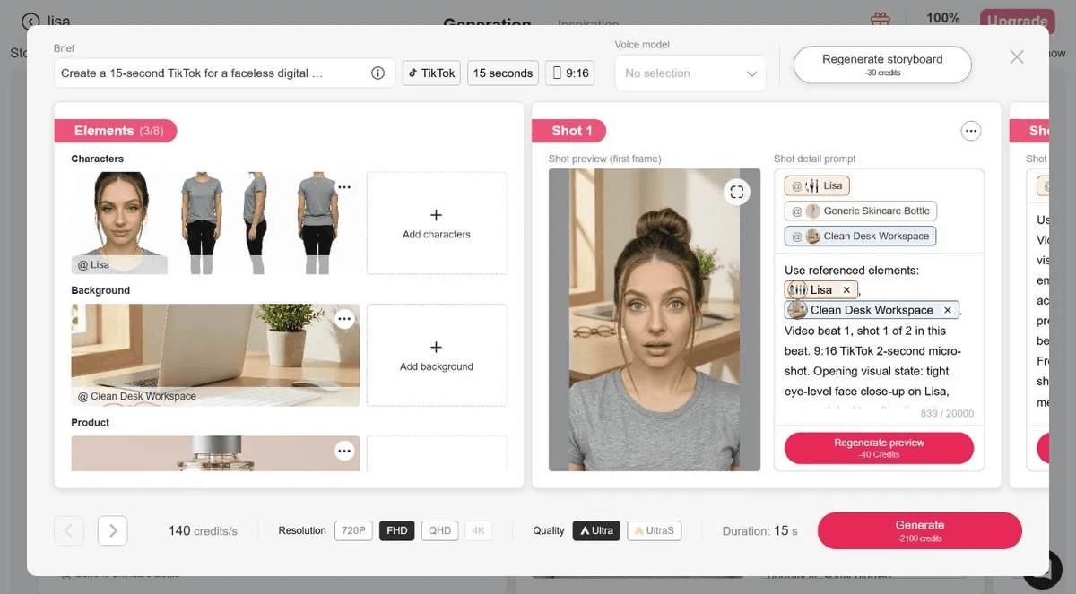 Reusable presenter and brand elements in an APOB AI faceless content workflow