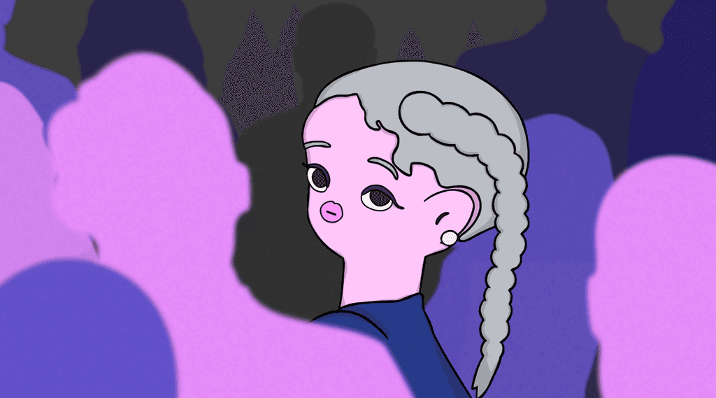 A black and white image of a handrawn logo