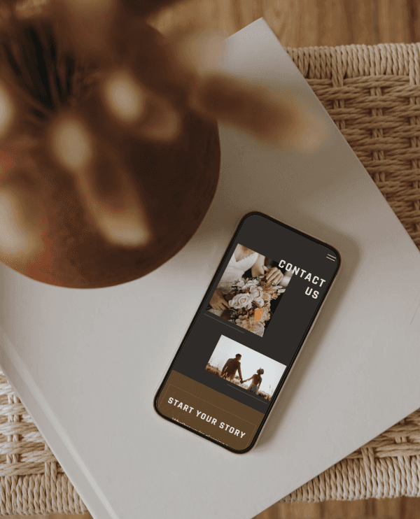 A mobile mockup of the vale template