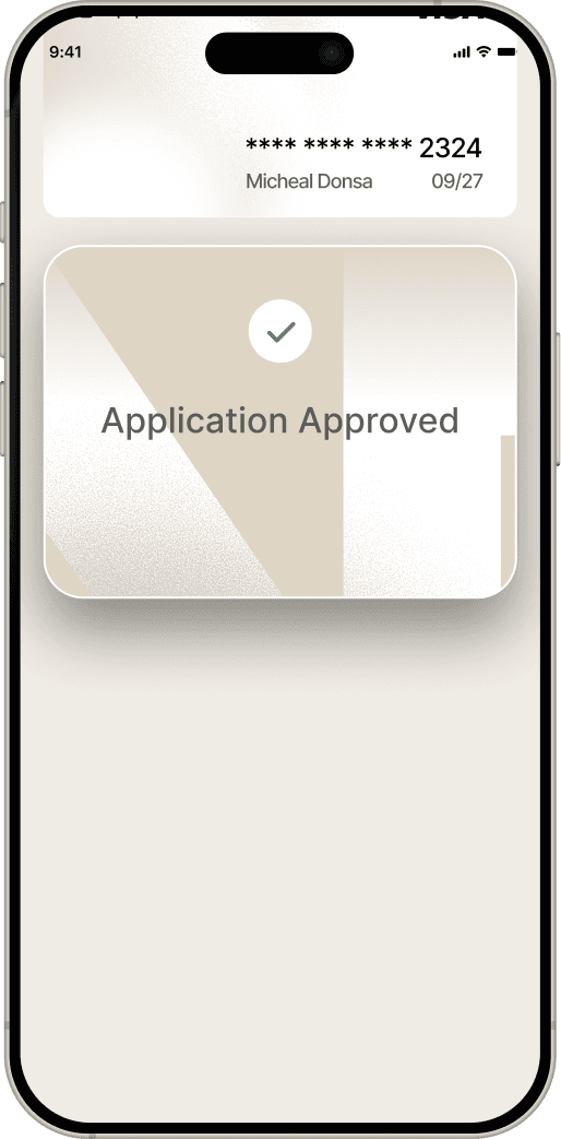 Phone Mockup with Application Approval Screen
