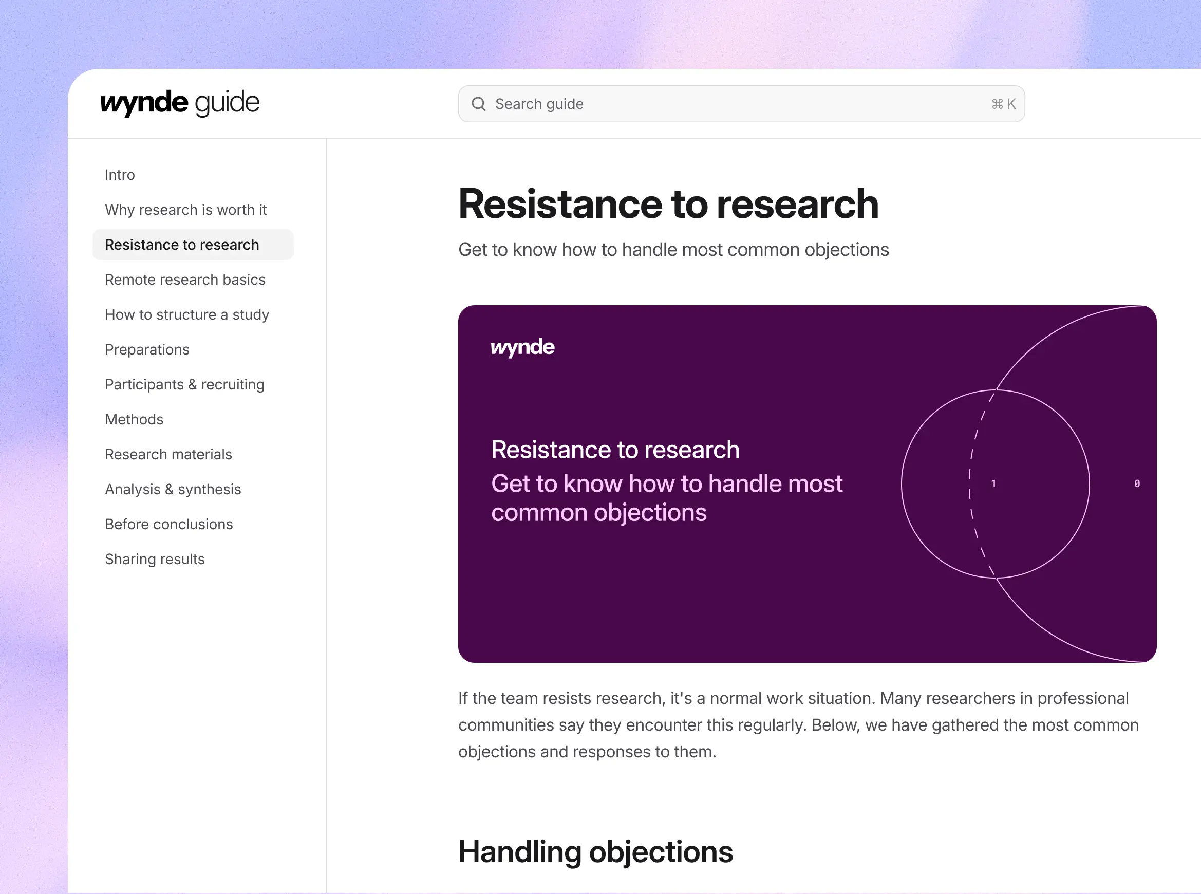 Wynde. UX research platform