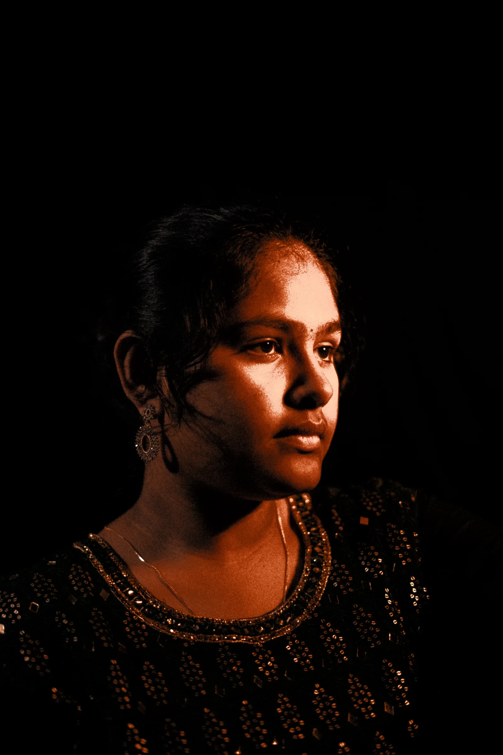 Portrait of a woman in warm light