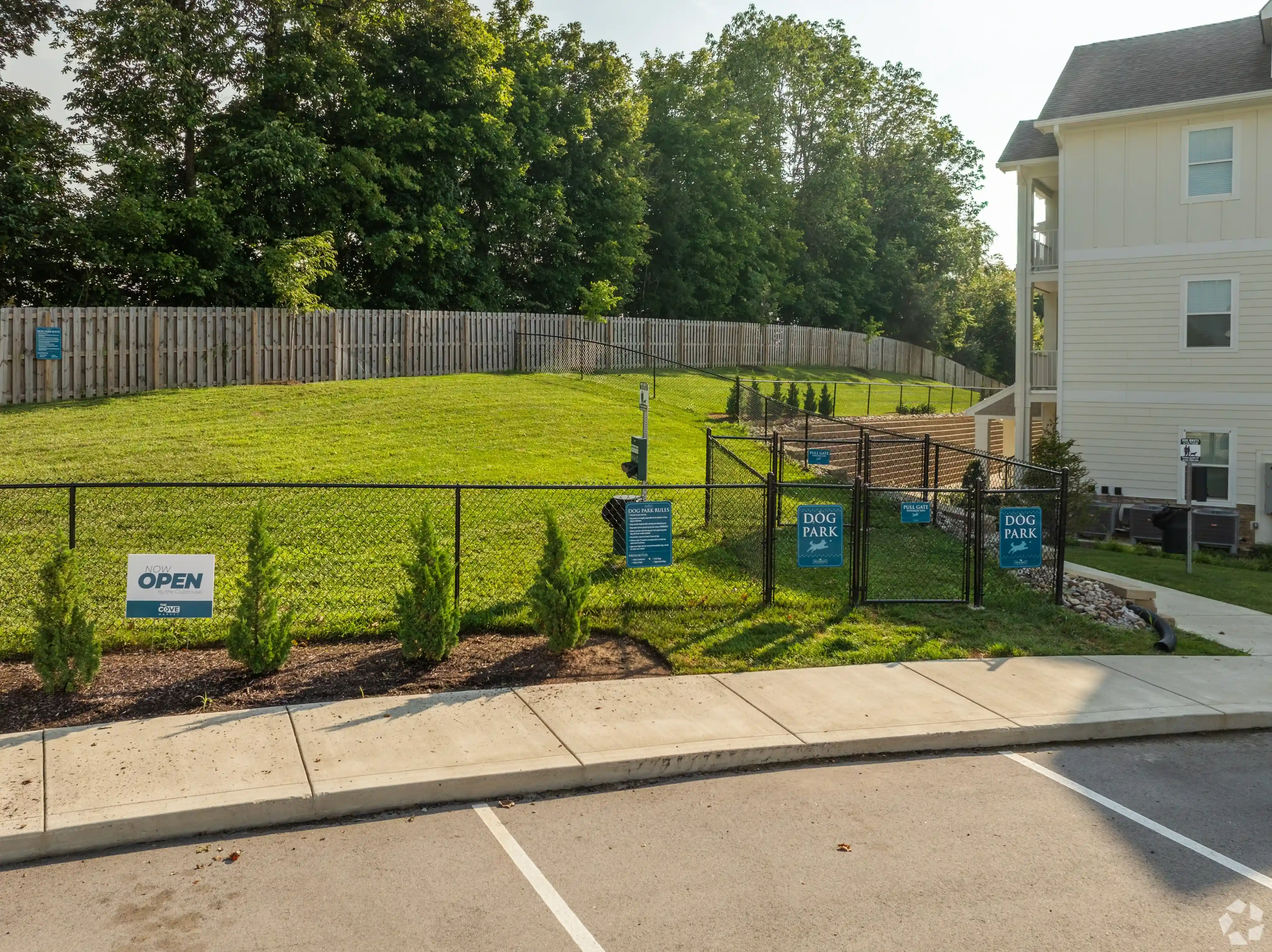 Fenced dog park at The Reserve at Cool Springs pet-friendly apartments in Elizabethtown, KY