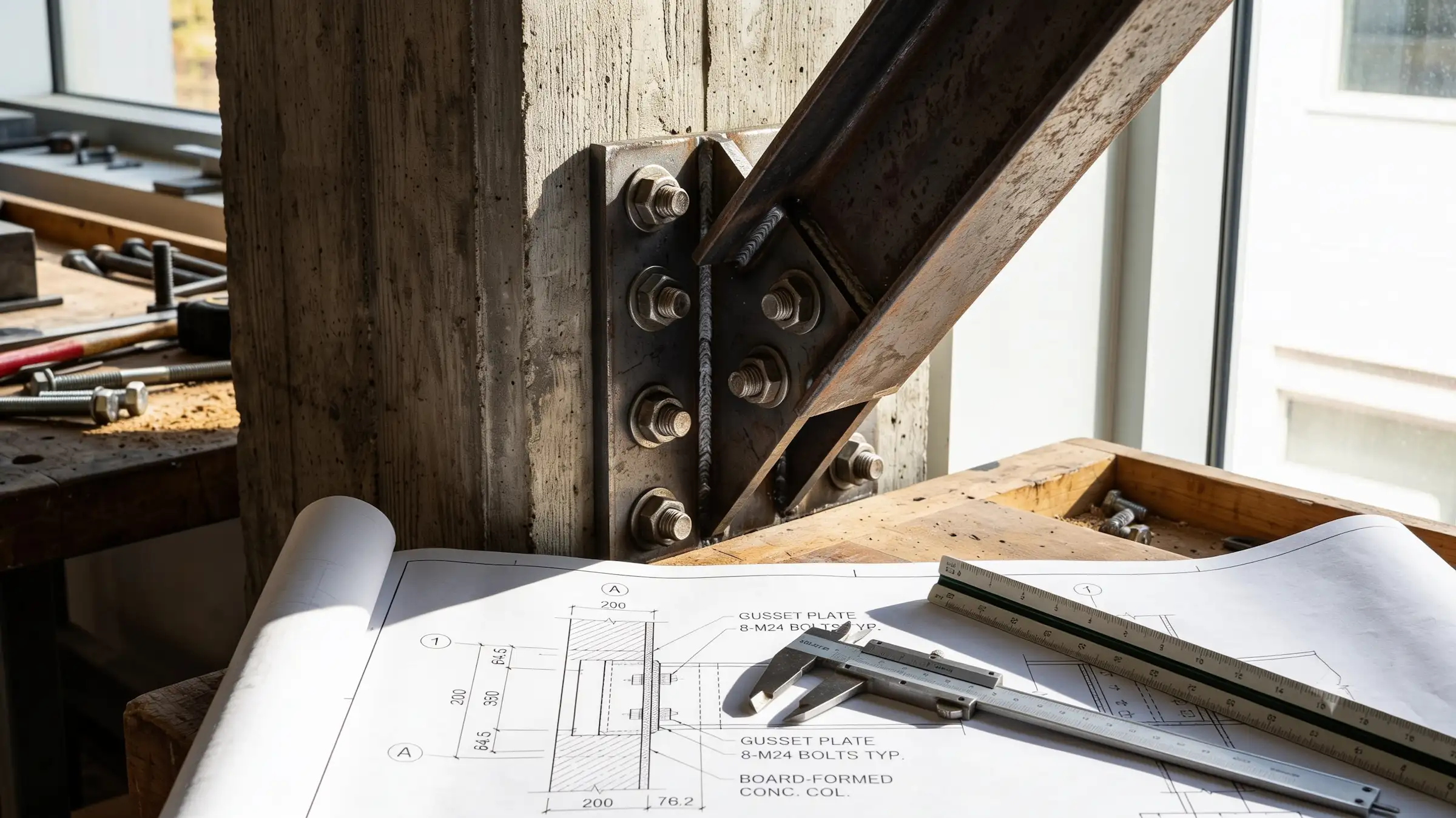 Architectural craftsmanship detail showing precision in material assembly