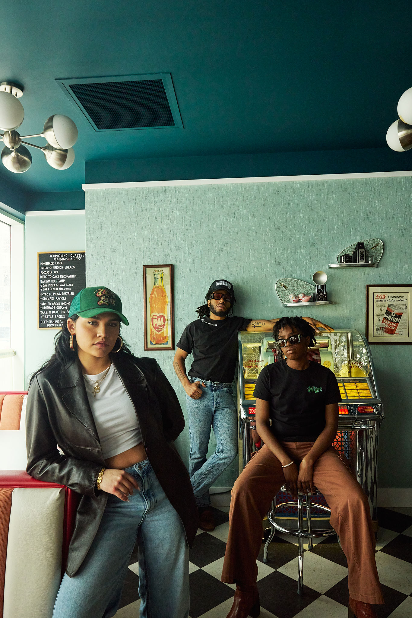 Close-up of dark green grass blades.