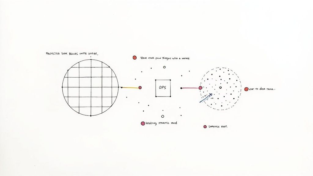 A blueprint on a desk with glasses and a pen, symbolizing the strategic design of an EA's role.