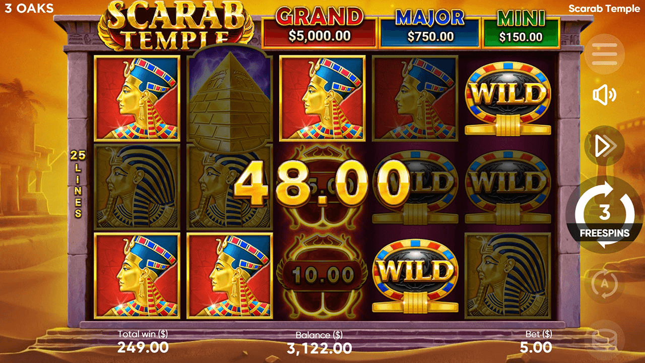 Scarab Temple - bonus officiel 3 Oaks Gaming