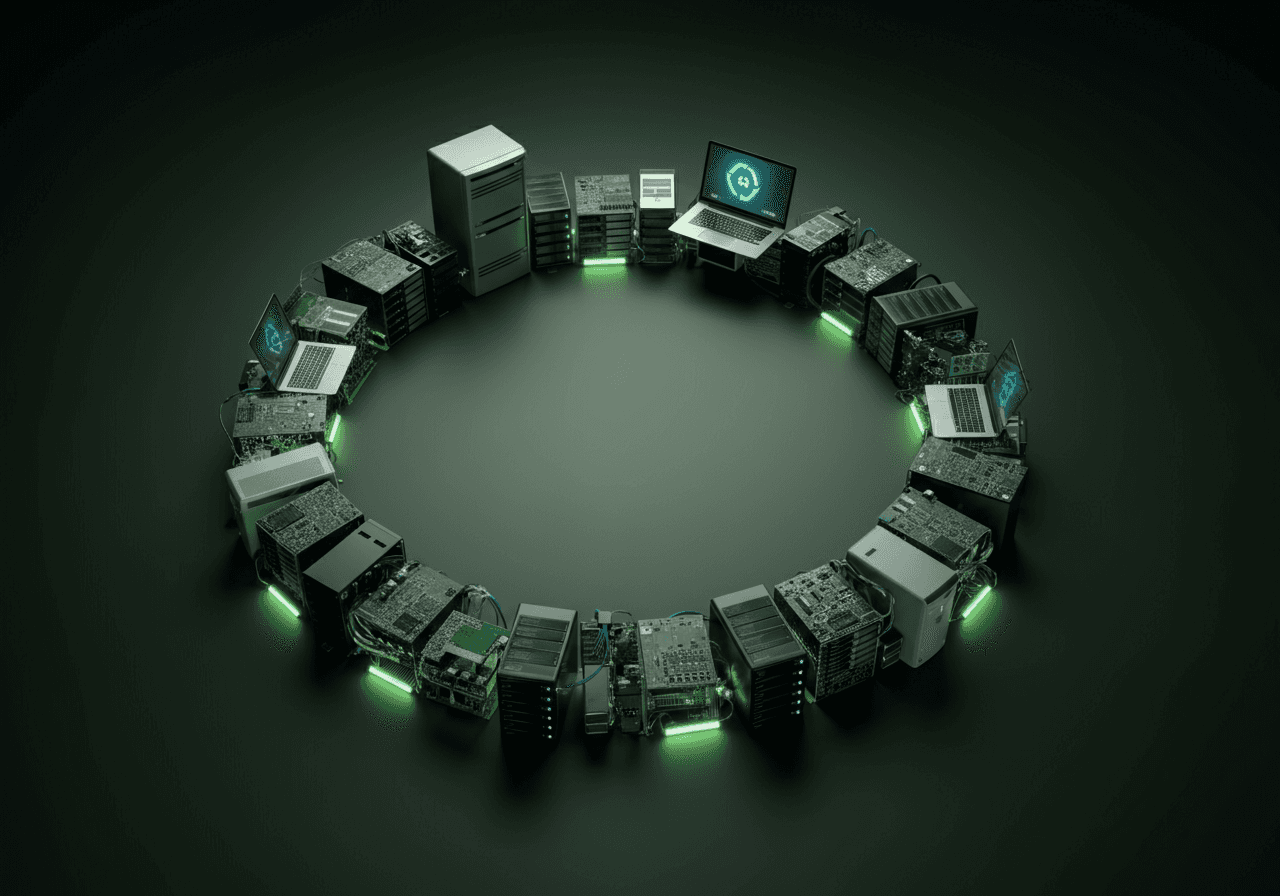 Circular IT Lifecycle in a circle