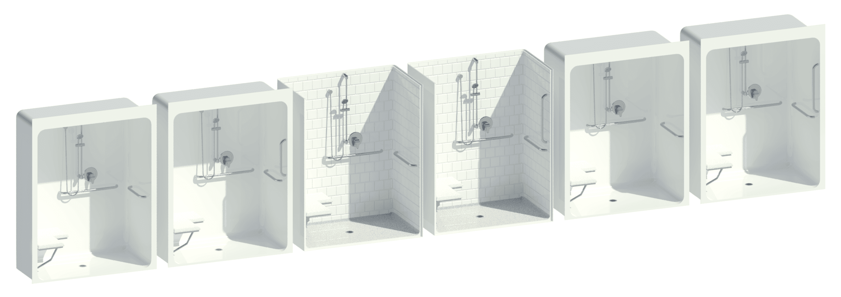 Render showing six Aquatic Bath families.