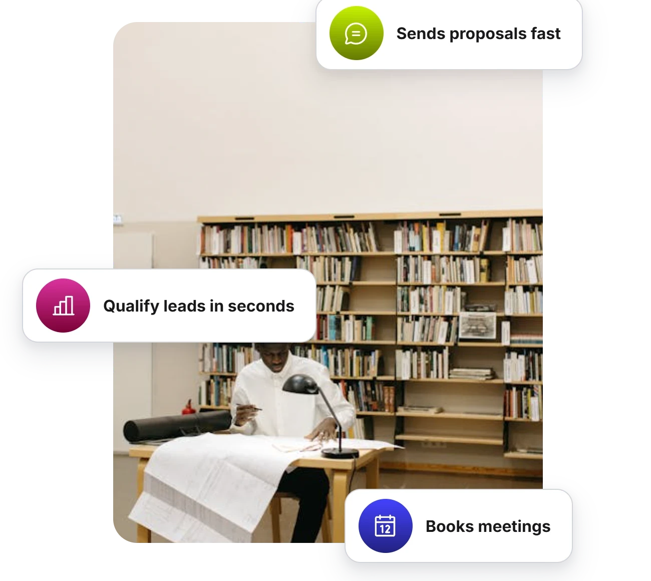 AI-powered architects assistant presenting design portfolio