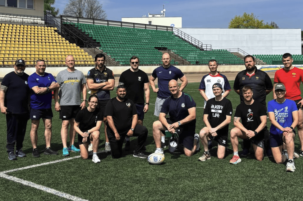 Group of rugby coaching education attendees