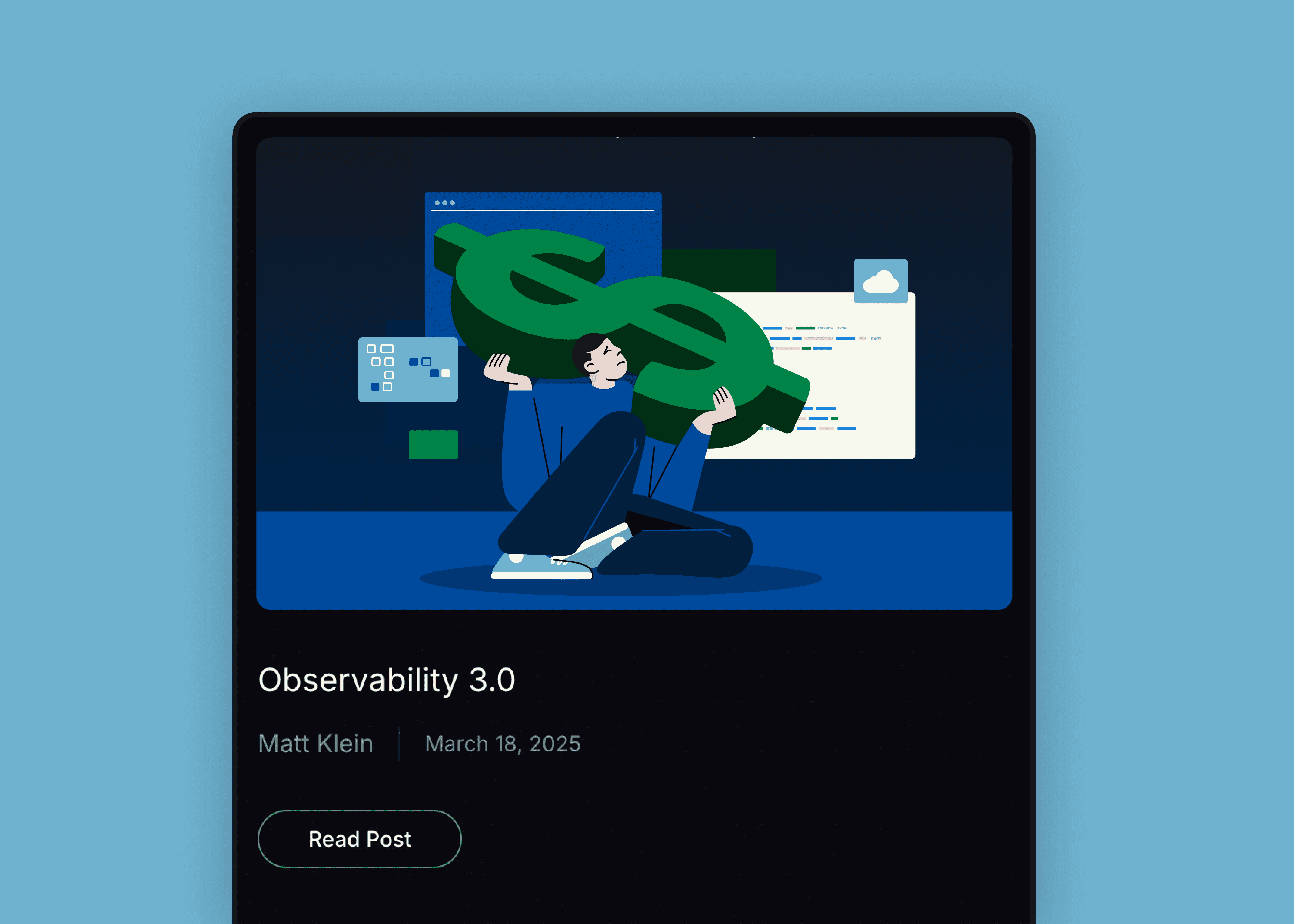 Minimalist coffee can design in hand – black and white packaging with bold typography