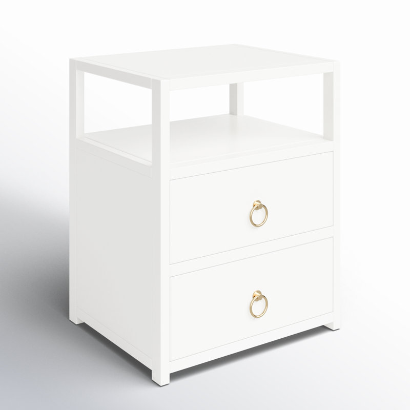 Elegant elin 2 - drawer nightstand with ample storage space and a timeless design.