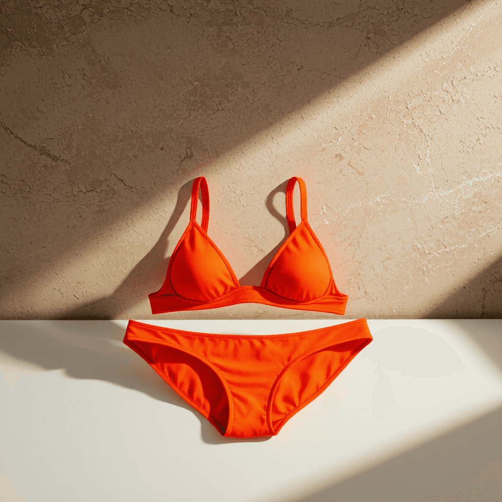product photography of a bikini set for swimwear