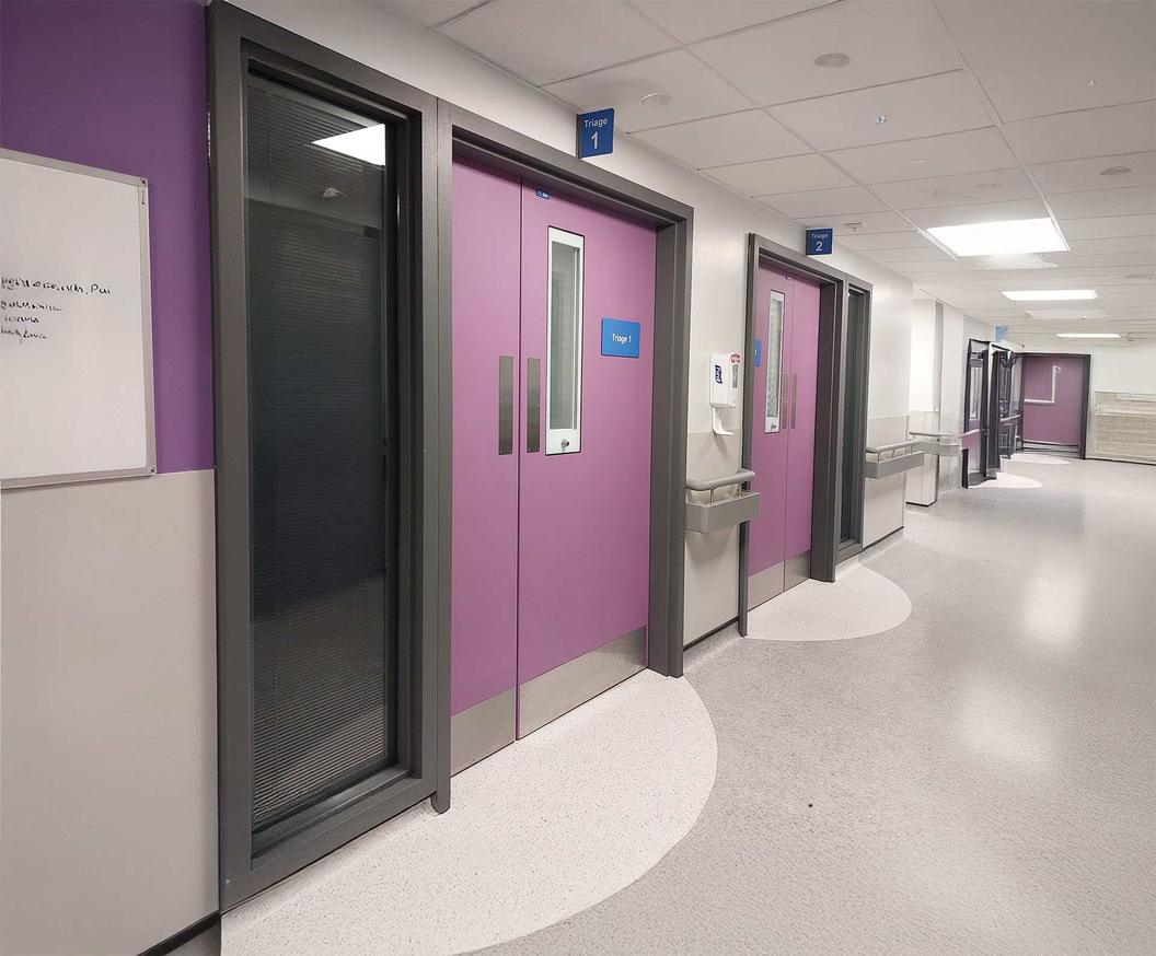Fire-rated Hygidoor and Hygiscreen in a Fantasy finish