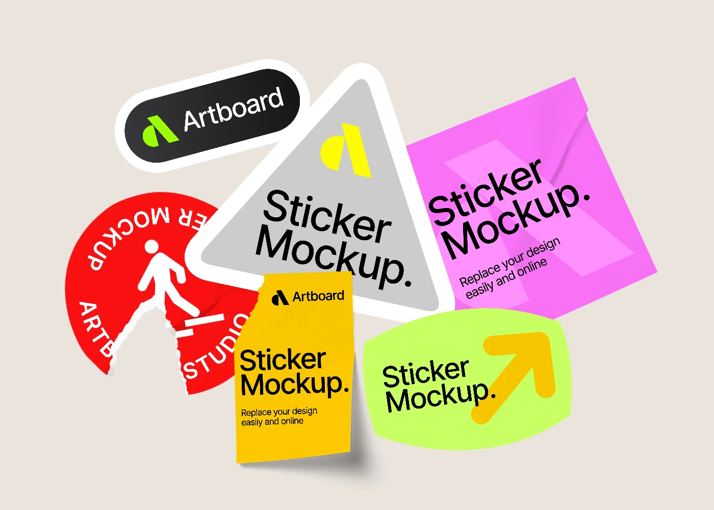 Die cut sticker mockups