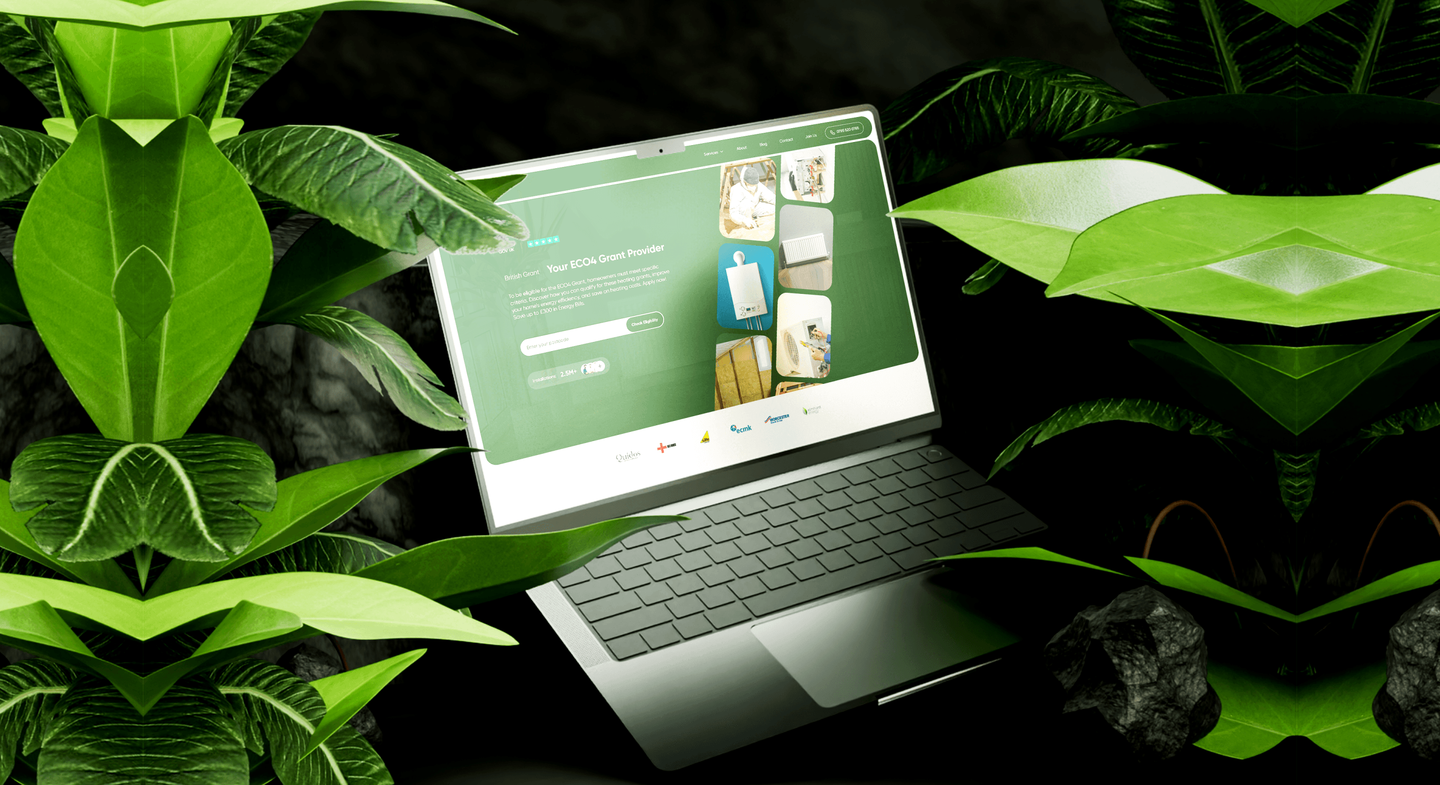 Preview of British Grant – Sustainable Heating System Website and Dashboard UI