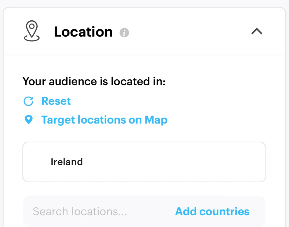 location setup on snapchat ads manager