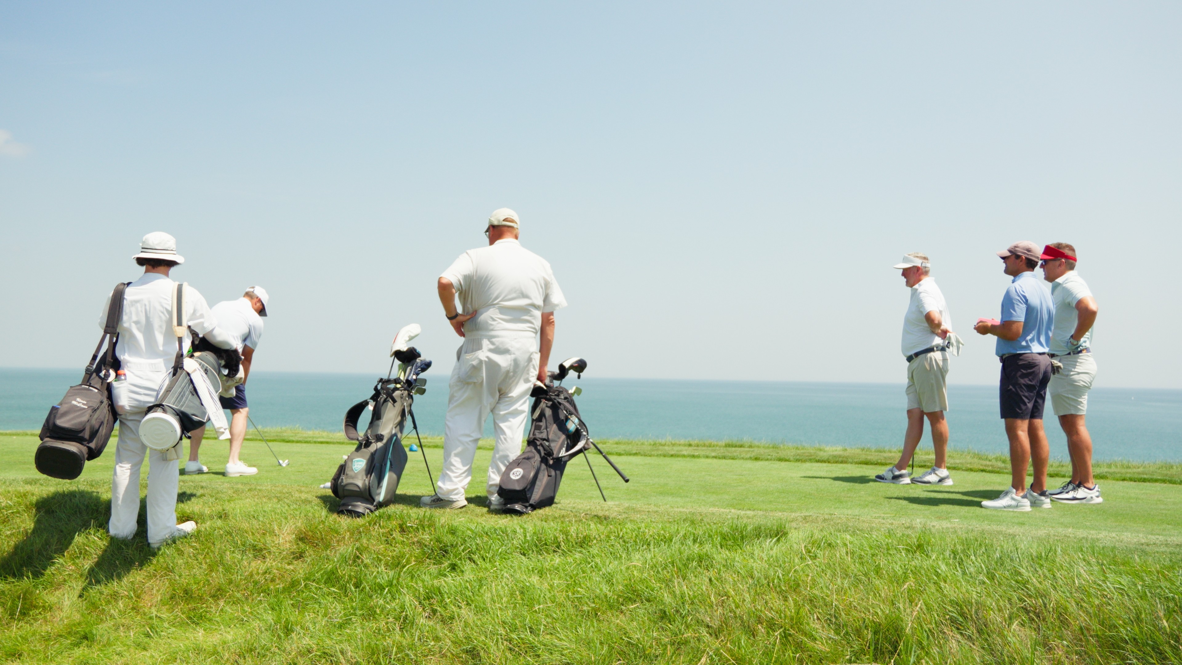 Group on tee box