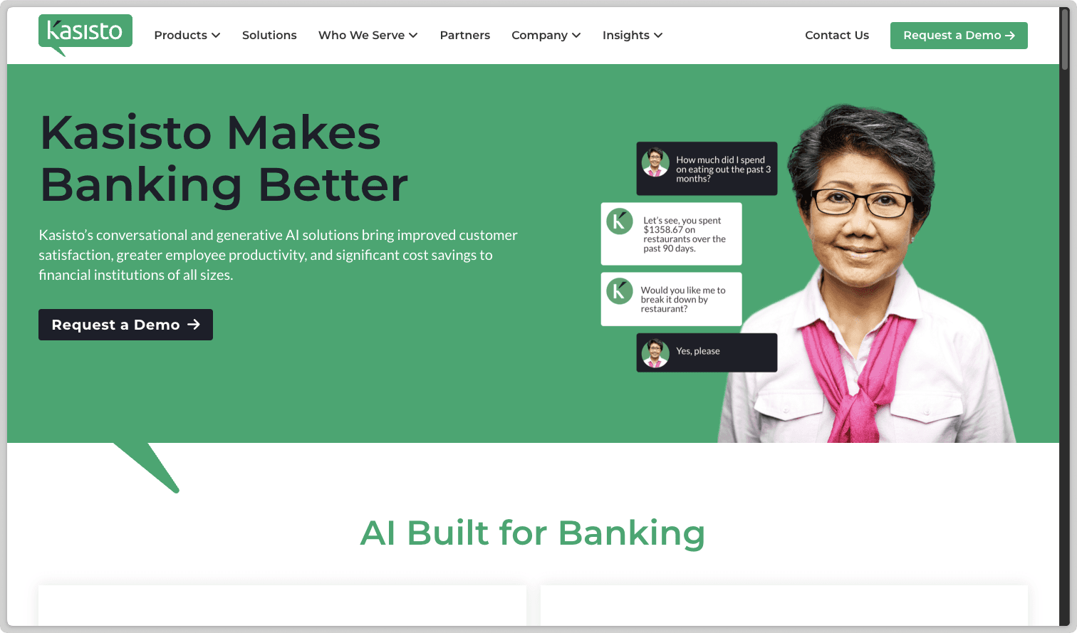 kasisto, a veteran banking chatbot