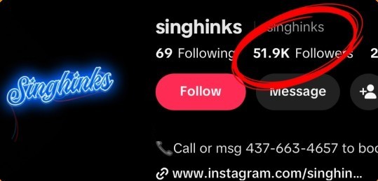 TikTok profile 1 year later with 51.9K followers