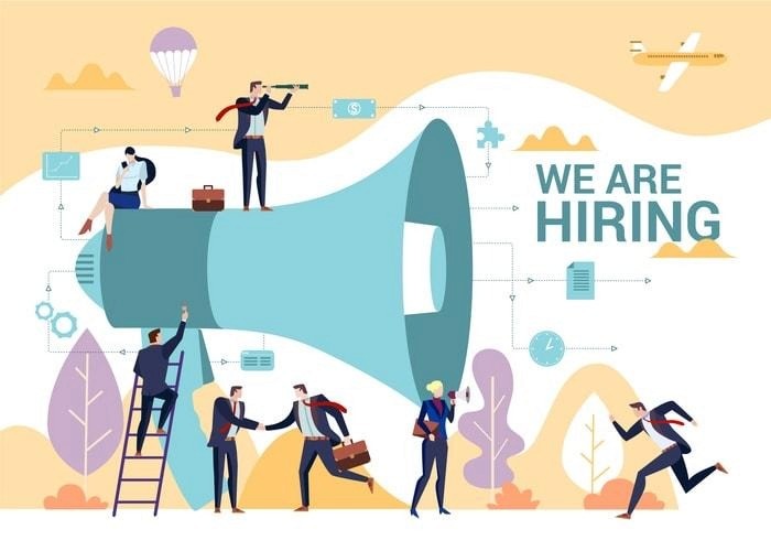 A tech company facing urgent hiring challenges illustrated through a busy recruitment office.
