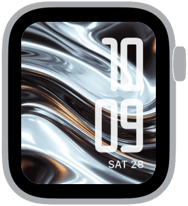 A selection from the Liquid Chrome Apple Watch face collection