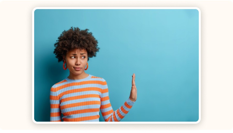 Woman gesturing disapproval