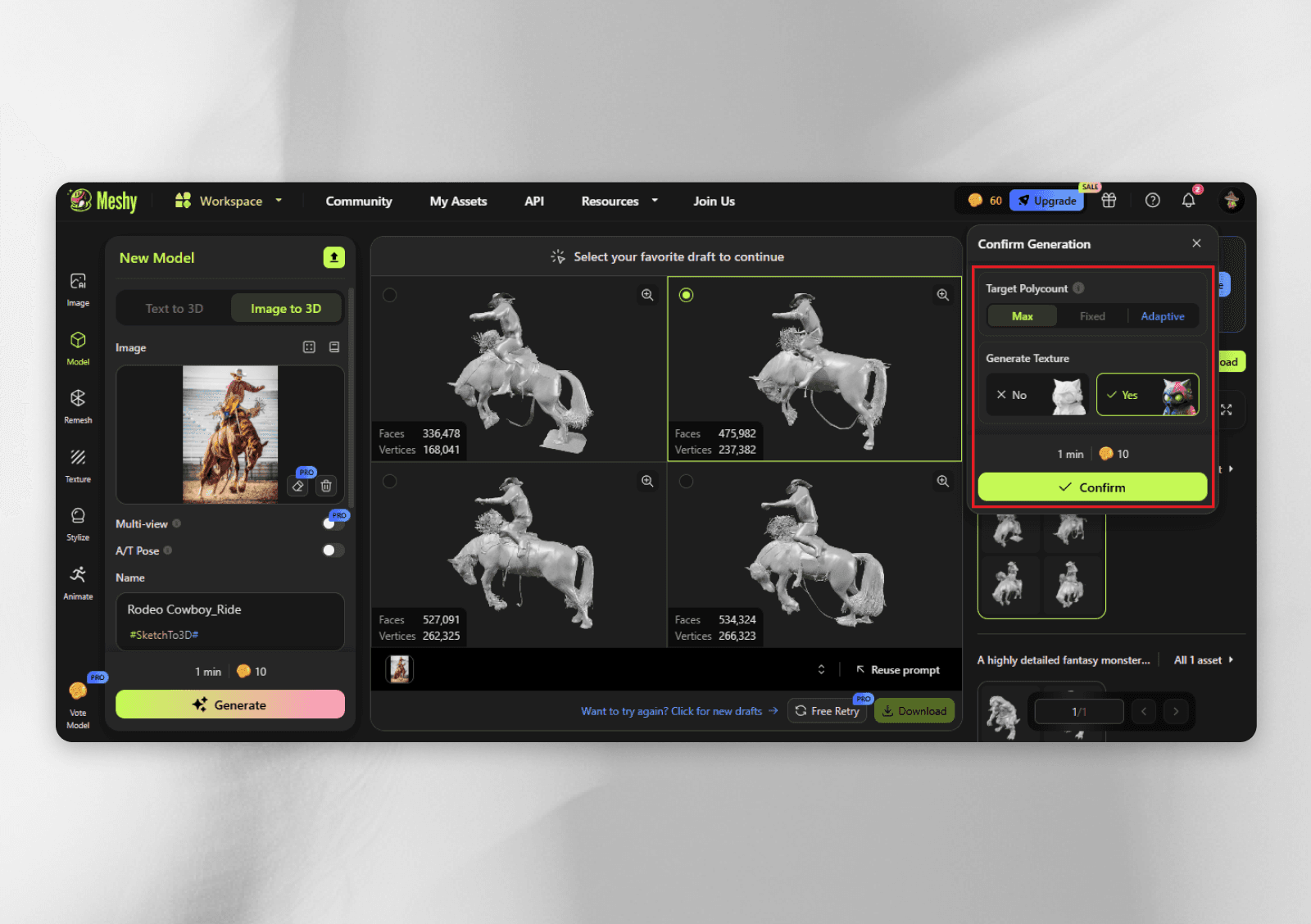 Prompt for a full length capture tool for Cassini