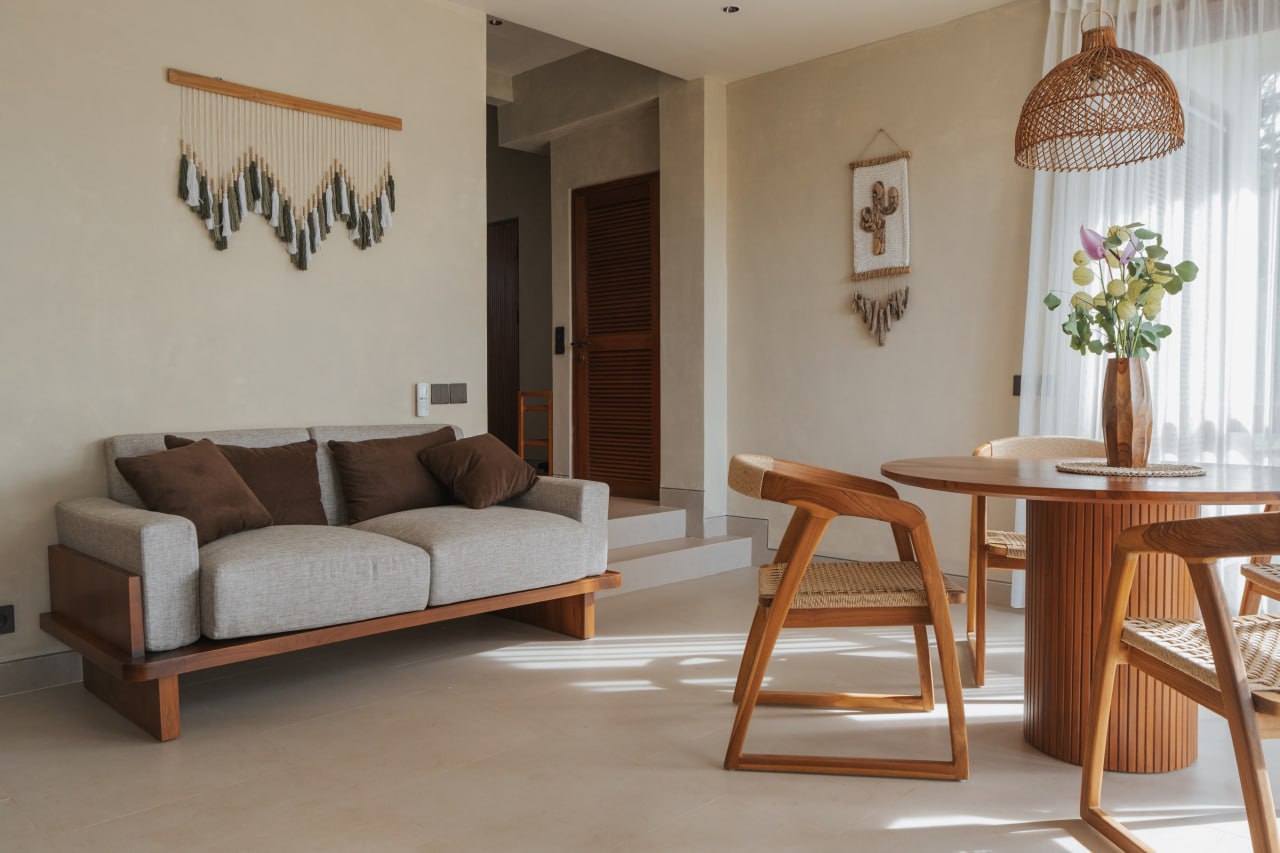 Spacious 2BR villa with panoramic views of rice fields — Babakan, Canggu