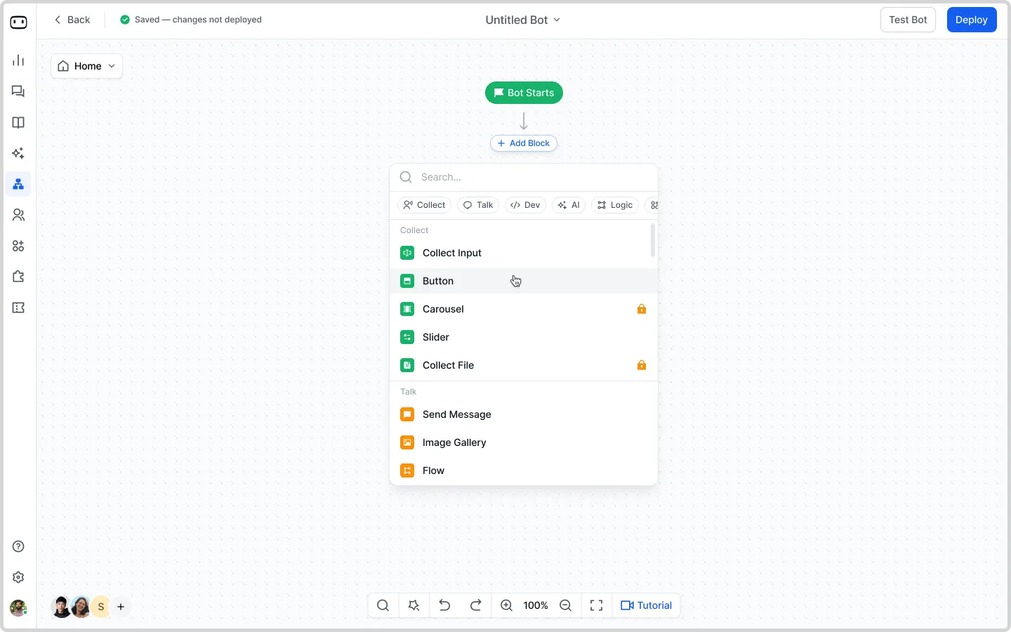rich UI elements for better engagement in WotNot