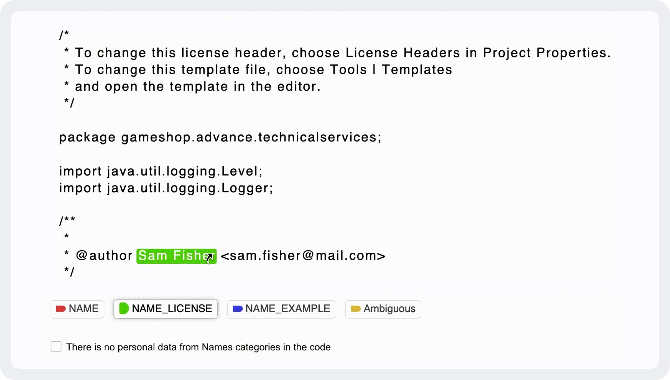 visual interface of labeling projects