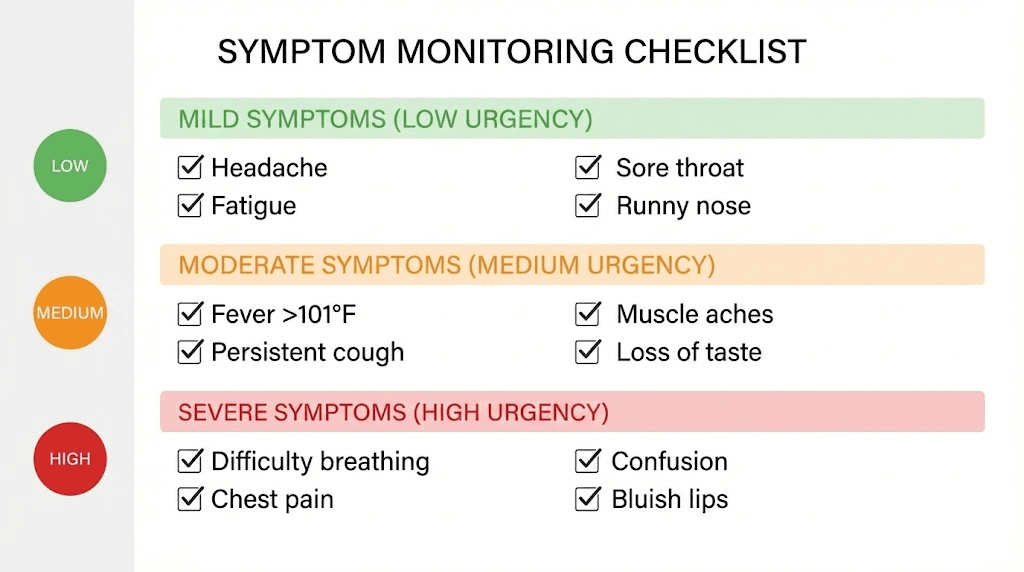 Symptom monitoring guide after taking expired semaglutide organized by severity level