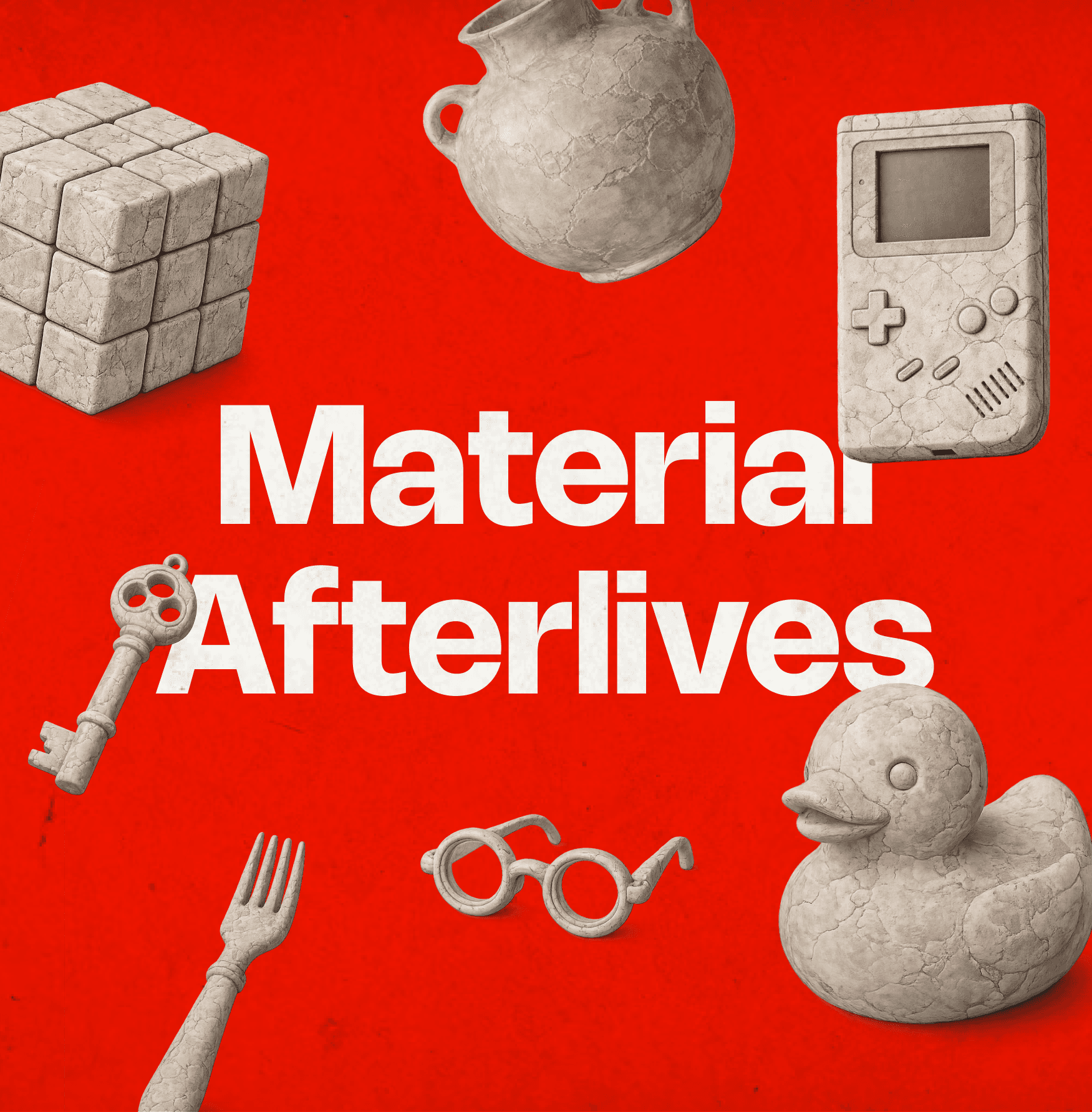 A close-up of a hand wearing multiple decorative rings against a blue background.