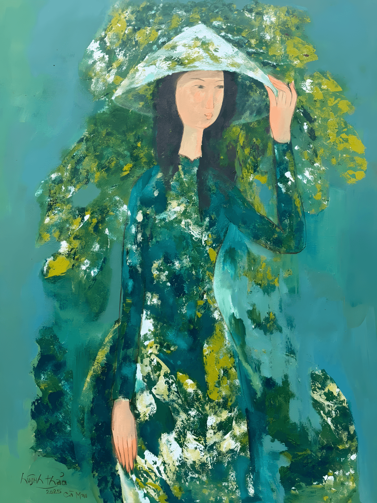 premium art poster and canvas prints, with originals available, from QART , of the artwork " Mekong Girl "
