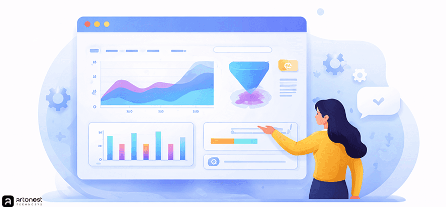 Data-driven UI UX dashboard design for SaaS analytics platform by Artonest Design Studio