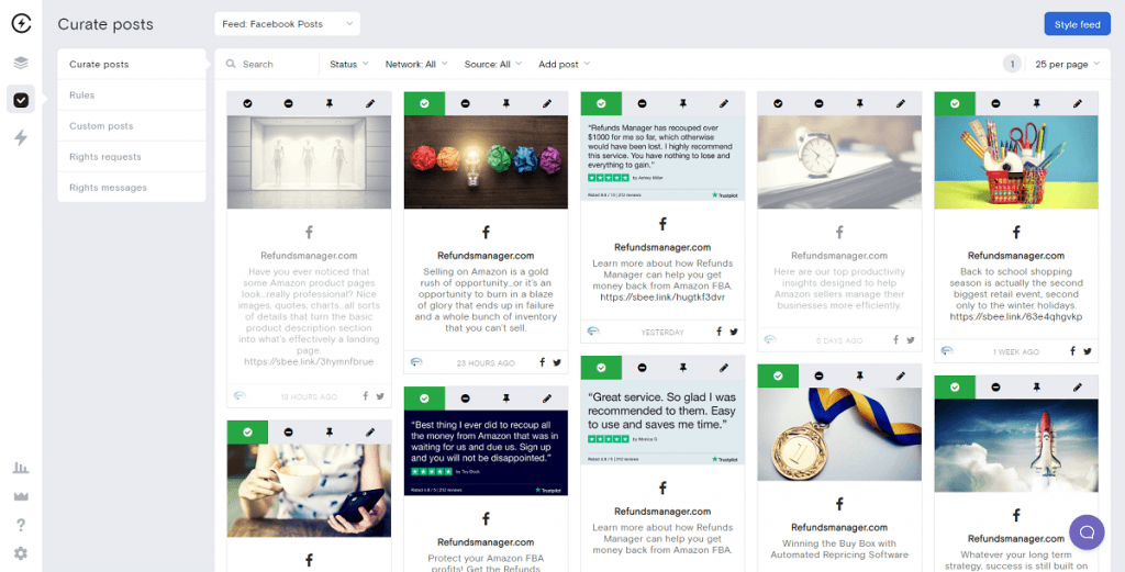 Facebook feed approval process