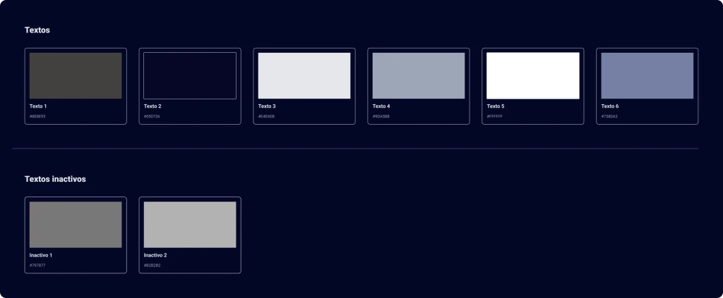 Text and inactive text colours