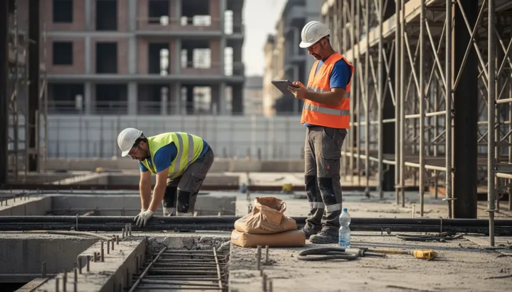 Gli operai edili si occupano quotidianamente della sicurezza in cantiere, affrontando e gestendo i rischi legati al loro lavoro.