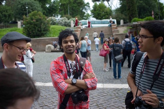 group of people with cameras