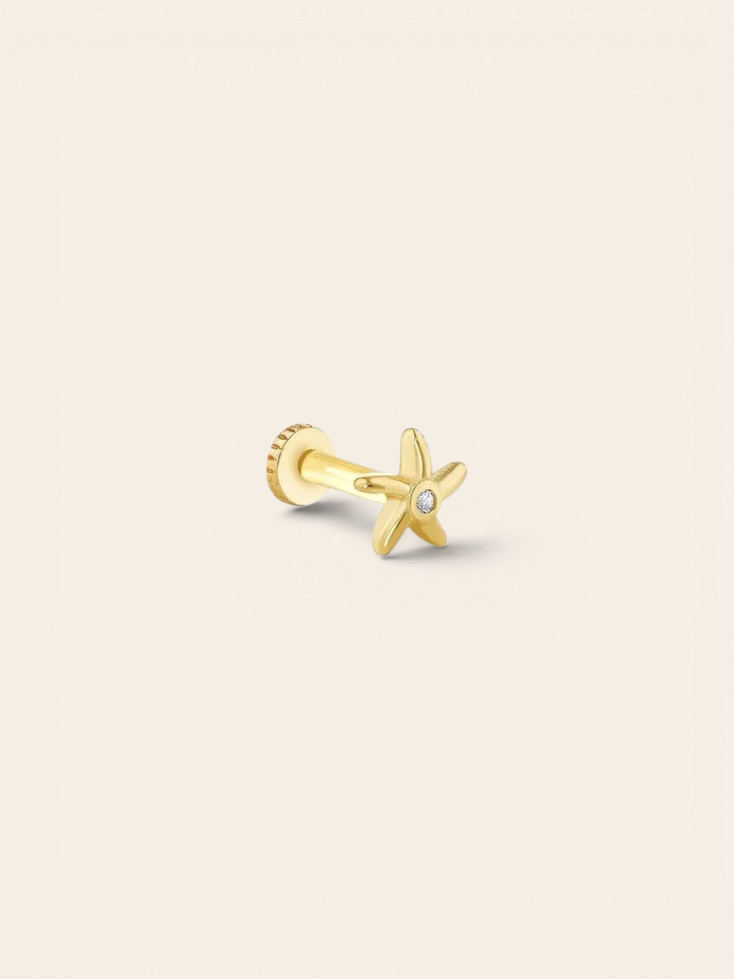 Assos Pırlanta 14 Ayar Altın Şık Ve Minimalist Tragus Piercing