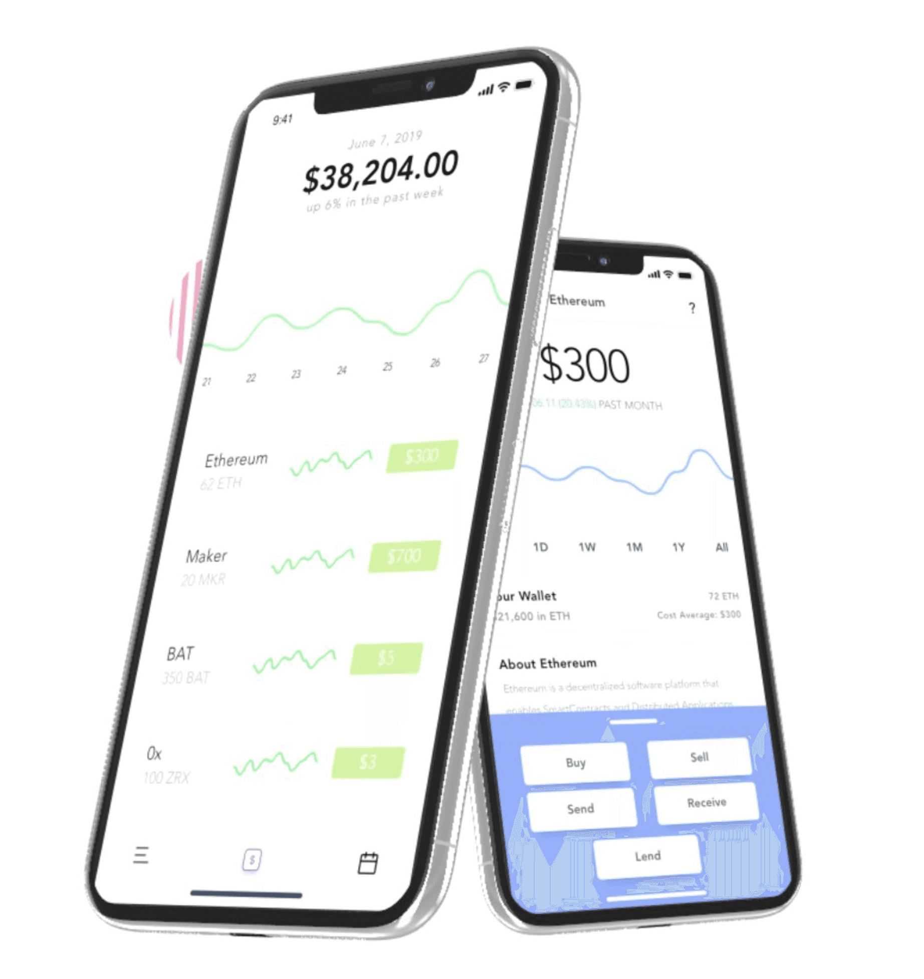 Two screenshots of the app's home & filter screens