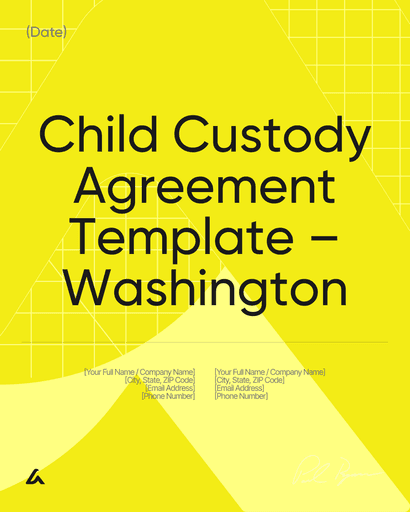 Child Custody Agreement Template – Washington